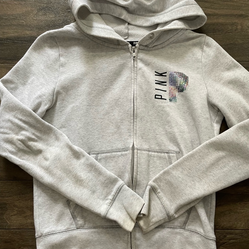 Pink bling zip up